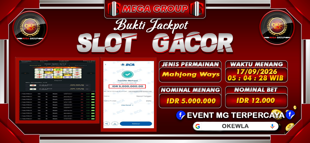 Bukti JP situs Okewla hari Kamis, 17 September 2026